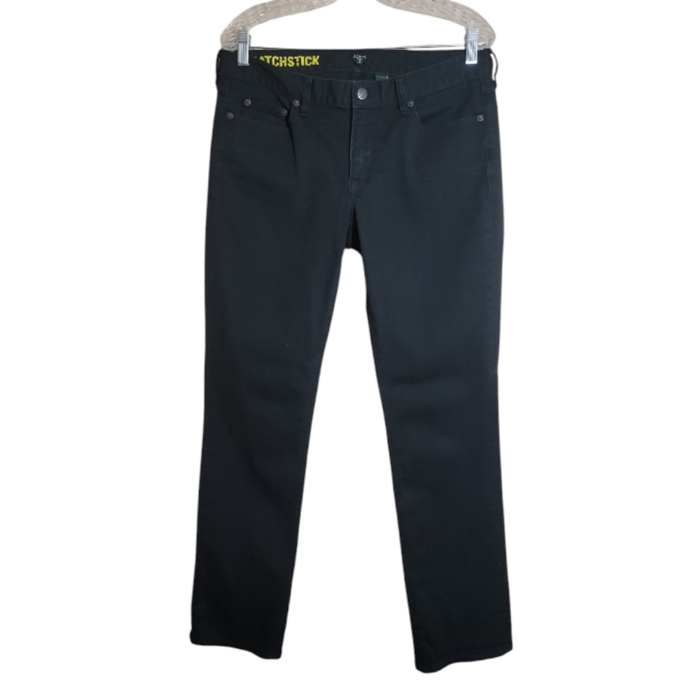 J. Crew matchstick women's black low rise straight leg jeanssSize 32